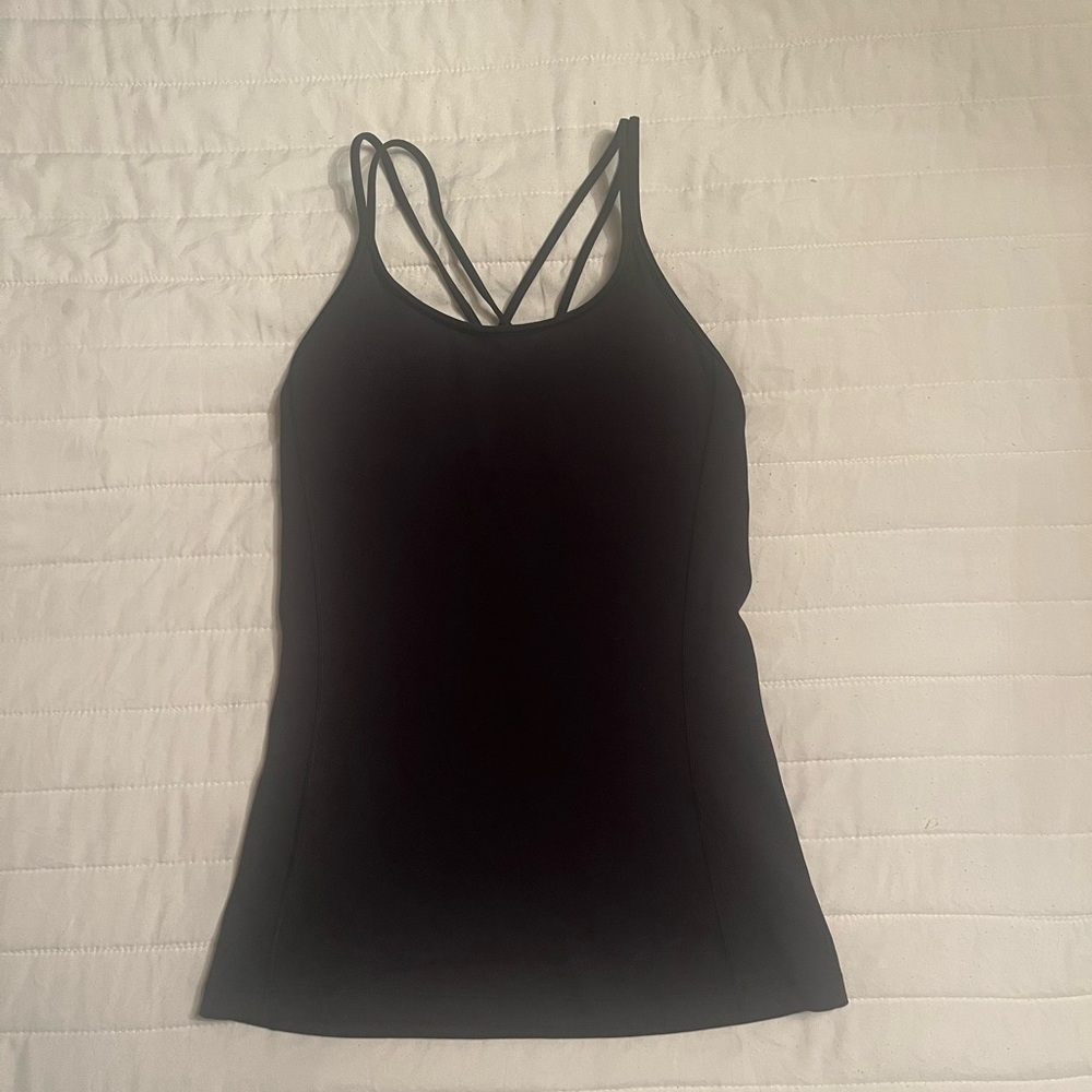 Lululemon Free to Be Tank Black Size 4 strappy yoga athleisure workout